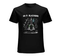 Sr-71 Blackbird Specs Harajuku Streetwear Unisex 100% Cotton Short-Sleeve T-Shirts Black XL