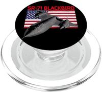 SR-71 Mirlo en acción y Bandera patriótica Americana. PopSockets PopGrip para MagSafe