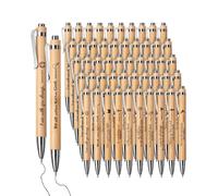 Sr. Pen- Bible Verso Pen 50 Pack Retractable Bamboo Black Ink Christian para mujeres sin sangrado