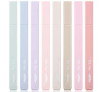 Sr. Pen - Juego de 8 rotuladores estéticos, punta biselada, color pastel discreto, sin rebabas de la Biblia, resaltadores de colores surtidos, conjunto de resaltadores pastel, útiles escolares