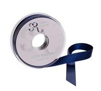 SR SUPER RIBBONS®™ - Cintas de satén de doble cara para envolver regalos, decoración de fiestas, coche de boda, Navidad, globos, pelo, pasteles, regalos, ramo de boda (azul marino, 6 mm x 20 m)