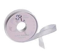 SR SUPER RIBBONS®™ - Cintas de satén de doble cara para envolver regalos, decoración de fiestas, coche de boda, Navidad, globos, pelo, pastel, regalos, ramo de boda (lurex plateado, 6 mm x 20 m)