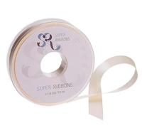 SR SUPER RIBBONS®™ - Cintas de satén para envolver regalos, decoración de fiestas, coche de boda, Navidad, globos, pelo, pasteles, regalos, ramo de boda (crema, 6 mm x 20 m)