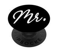 Sr. y la Sra. Coincidencia, Casado, Boda, Marido Esposa Pareja PopSockets PopGrip Adhesivo