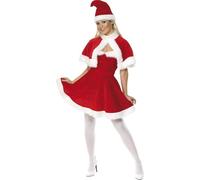 Sra de Santa Claus Traje Mujer Perder Disfraz de Navidad GB 8-22