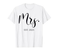 Sra. Est. 2025 Recién casados Parejas Sr. & Sra. Novia Camiseta