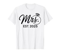 Sra. Est. 2025 Recién casados Parejas Sr. & Sra. Novia Camiseta