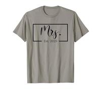 Sra. Est. 2025 Recién casados Parejas Sr. & Sra. Novia Camiseta