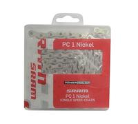 SRAM, 114 eslabones Cadena PC 1 Nickel, Unisex Adulto, Plata