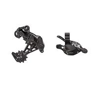 SRAM Trigger Mando NX, Trasero 11v, Discrete Clamp + SRAM NX 1x11 Speed Long Cage - Desviador Trasero Negro de Aluminio