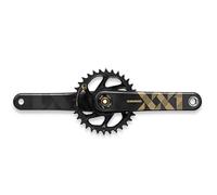 SRAM XX1 Eagle Juego de bielas y plato carbono negro/dorado 175mm 34 dientes 12 velocidades DUB sin cazoletas