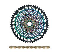 SRAM XX1 Eagle XG-1299 cassette + PC XX1 Eagle chain 12-speed wear set amarillo/colorido 10-52