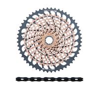 SRAM XX1 Eagle XG-1299 cassette + PC XX1 Eagle chain 12-speed wear set amarillo/negro 10-50