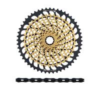 SRAM XX1 Eagle XG-1299 cassette + PC XX1 Eagle chain 12-speed wear set amarillo/negro 10-52