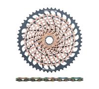 SRAM XX1 Eagle XG-1299 cassette + PC XX1 Eagle chain 12-speed wear set marrón/colorido 10-52