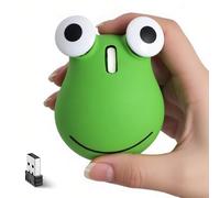 SRAYG Ratón inalámbrico, modo dual BT5.1/2.4G, diseño de rana animal, portátil, inalámbrico, ergonómico para ordenador portátil, PC, Windows/iOS/Android, regalo para niños (verde)