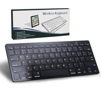 SRAYG Teclado Bluetooth inalámbrico, teclado inalámbrico alemán QWERTZ, mini teclado compacto ultrafino inalámbrico para iPad, Mac, portátil, tableta, Surface, teléfono, ordenador,