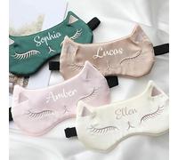 SrchJoy Máscara de dormir personalizada para cualquier nombre, de seda satinada, para propuesta de regalo de dama de honor, día de la madre, despedida de soltera, fiesta de pijamas, regalo de boda