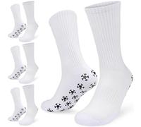 srclo 3 pares de calcetines de fútbol antideslizantes, tallas 39-46, calcetines de fútbol para hombre, mujer, niños, antideslizantes, calcetines de fútbol, calcetines deportivos transpirables, Blanco,