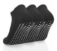 srclo 3 pares de calcetines de yoga antideslizantes para mujeres y hombres, calcetines de pilates antideslizantes talla 4-8, 9-12, calcetines de tobillo para correr, ballet, baile, hospital,