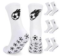 srclo Calcetines de fútbol para niños y niñas, 3 pares de calcetines transpirables para niños, antideslizantes, calcetines atléticos para niños, almohadillas de goma antideslizantes, calcetines