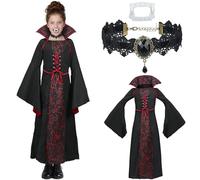 srclo Disfraz de vampiro Royal-Drácula para niña, Halloween, carnaval, fiesta temática, cosplay (M)