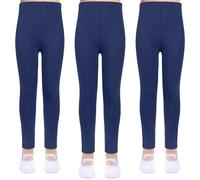 srclo Pack de 3 leggings para niñas de cintura alta, leggins deportivos para niños, pantalones deportivos largos, suaves, elásticos, básicos, pantalones opacos para danza, yoga, vida diaria