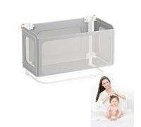 SRDCAIM Cuna 3 en 1 para bebé, portátil Cuna de Viaje, Cuna para Dormir Junto a la Cama, Cuna para Dormir Junto a la Cama para bebé, Ventana de Malla Transpirable y Visible(Light Gray)