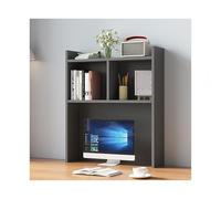 SRDCAIM Estante Librería De Sobremesa De Oficina - Estantería De Escritorio De 3 Niveles con Cajones, Escritorio De Computadora Simple Estantería Pequeña De Múltiples Capas(Gray,60CM/23.6in)