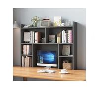 SRDCAIM Estante Librería De Sobremesa De Oficina - Estantería De Escritorio De 3 Niveles con Cajones, Escritorio De Computadora Simple Estantería Pequeña De Múltiples Capas(Gray,120CM/47.2in)