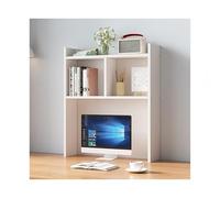 SRDCAIM Estante Librería De Sobremesa De Oficina - Estantería De Escritorio De 3 Niveles con Cajones, Escritorio De Computadora Simple Estantería Pequeña De Múltiples Capas(Wit,60CM/23.6in)