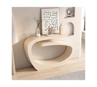 SRDCAIM Mesa Consola de Metal Moderna, Mesa Auxiliar contemporánea, Preciosas mesas estrechas de diseño Original para recibidor, mesas para sofá de salón(Milk White,140cm/55.1in)