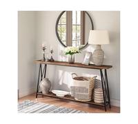 SRDCAIM Mesa Consola Estrecha con Estante de Almacenamiento, Mesa Auxiliar Industrial para recibidor, Mesa Estrecha para Pasillo o detrás del sofá, para vestíbulo, apartamento(160cm/63in)