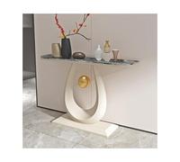 SRDCAIM Mesa Consola Moderna, Mesa Auxiliar contemporánea para recibidor, Pasillo, Sala de Estar, vestíbulo, balcón, apartamento u Oficina(White+Gray,120cm/47.2in)