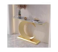 SRDCAIM Mesa Consola Moderna, Mesa de Entrada semicircular, Mesa Auxiliar contemporánea, mesas para sofá, Mesa Decorativa para Pasillo, para la Sala de Estar o el Pasillo(Gold+Gray,150cm/59.1in)