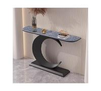 SRDCAIM Mesa Consola Moderna, Mesa de Entrada semicircular, Mesa Auxiliar contemporánea, mesas para sofá, Mesa Decorativa para Pasillo, para la Sala de Estar o el Pasillo(Black+Blue,100cm/39.4in)