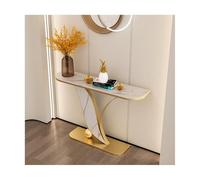 SRDCAIM Mesa Consola Moderna para recibidor, Mesa Auxiliar contemporánea, Mesa Decorativa para Pasillo, Ideal para la Entrada, Sala de Estar, Dormitorio, balcón(Gold+White,120cm/47.2in)