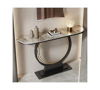 SRDCAIM Mesa Consola Moderna para recibidor, Mesa Estrecha para Pasillo o detrás del sofá, Ideal para Sala de Estar, vestíbulo, Dormitorio u Oficina.(Black+Brown,120cm/47.2in)