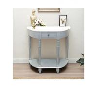 SRDCAIM Mesa Consola semicircular de Madera Maciza para recibidor, Mesa Auxiliar de Estilo rústico Vintage para Apartamentos, Salones, dormitorios y pasillos(Wit,110cm/43.3in)