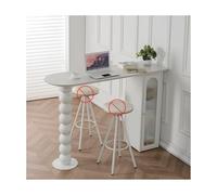SRDCAIM Mesa de Bar Moderna con gabinete de Almacenamiento y Tablero de Piedra sinterizada, Estrecha, semicircular, para Cocina, Consola, apartamento o cafetería(140cm/55.1in)
