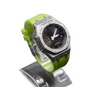 SRDRK Casioak Mod Kit - Carcasa de metal para reloj GA2100 Hammer Correa de goma + funda para GA2110 cubierta de acero inoxidable, talla única