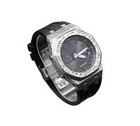 SRDRK Casioak Mod Kit - Carcasa de metal para reloj GA2100 Hammer Correa de goma + funda para GA2110 cubierta de acero inoxidable, talla única