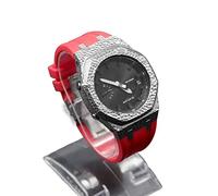 SRDRK Casioak Mod Kit - Carcasa de metal para reloj GA2100 Hammer Correa de goma + funda para GA2110 cubierta de acero inoxidable, talla única