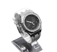 SRDRK Casioak Mod Kit - Carcasa de metal para reloj GA2100 Hammer Correa de goma + funda para GA2110 cubierta de acero inoxidable, talla única