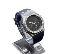 SRDRK Casioak Mod Kit - Carcasa de metal para reloj GA2100 Hammer Correa de goma + funda para GA2110 cubierta de acero inoxidable, talla única