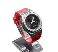 SRDRK Casioak Mod Kit - Carcasa de metal para reloj GA2100 Hammer Correa de goma + funda para GA2110 cubierta de acero inoxidable, talla única