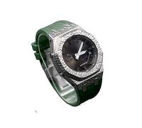 SRDRK Casioak Mod Kit - Carcasa de metal para reloj GA2100 Hammer Correa de goma + funda para GA2110 cubierta de acero inoxidable, talla única