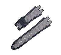 SRDRK Correa de cuero nobuk para reloj, accesorios de correa de silicona de 28mm, negro, azul, rojo y amarillo, compatible con correa Roger Dubuis para serie EXCALIBUR(Gray 2)