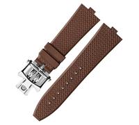 SRDRK Correa de reloj de goma con flúor FKM para personas mayores, correa de reloj para vacheron Constantin 4500V 5500V 7900, correa de reloj vc con boca convexa de 7mm(Brown SR fold)