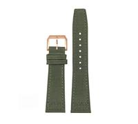SRDRK Correa de reloj de piel de vaca de nailon de alta densidad para IWC PILOT Portugal correa de reloj de tela 20mm 21mm 22mm pulsera negra verde militar correa de piel de vaca azul(Green RG pin,20m